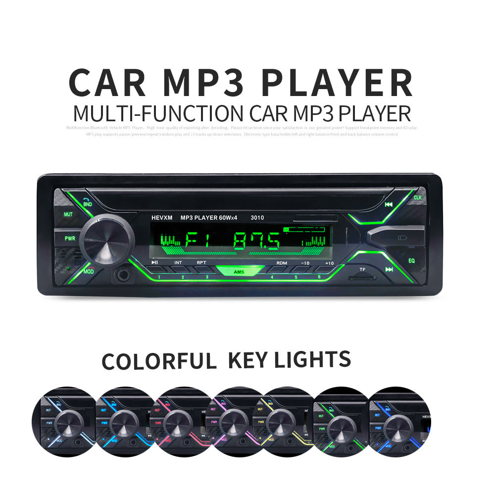 JMT-622858 Bluetooth Multifunction Car MP3 Player with Hands-Free Call Support and FM Radio, USB/TF Card Reader, Remote Control, and Advanced Audio Features