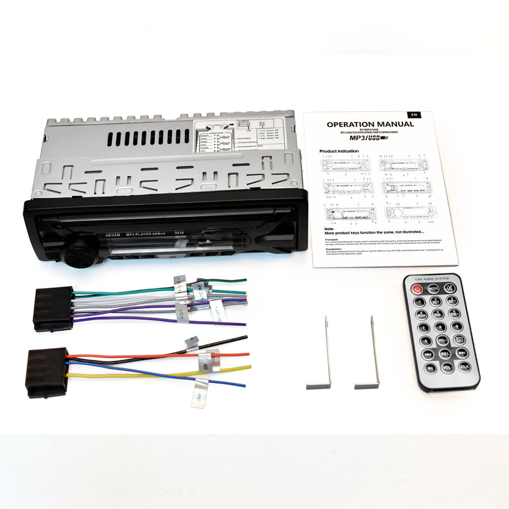 JMT-622858 Bluetooth Multifunction Car MP3 Player with Hands-Free Call Support and FM Radio, USB/TF Card Reader, Remote Control, and Advanced Audio Features