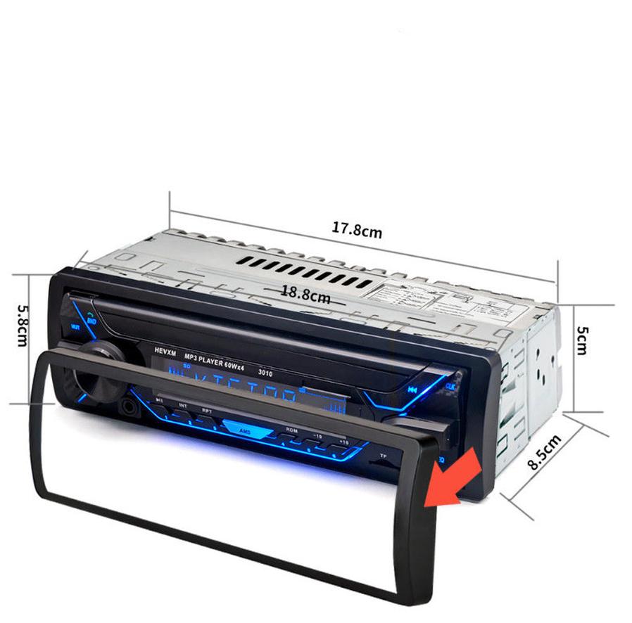 JMT-622858 Bluetooth Multifunction Car MP3 Player with Hands-Free Call Support and FM Radio, USB/TF Card Reader, Remote Control, and Advanced Audio Features
