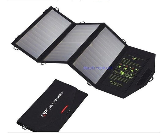 JMT-622858 Portable Foldable Dual USB 5V/2.1A Waterproof Solar Panel Charger for Outdoor Use