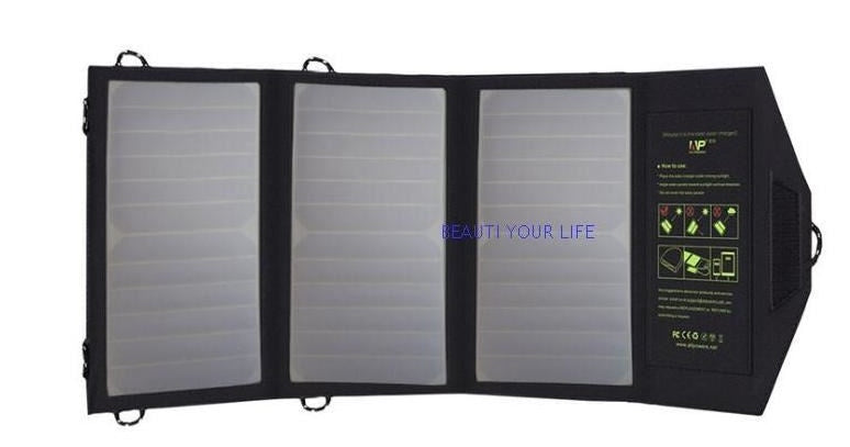 JMT-622858 Portable Foldable Dual USB 5V/2.1A Waterproof Solar Panel Charger for Outdoor Use