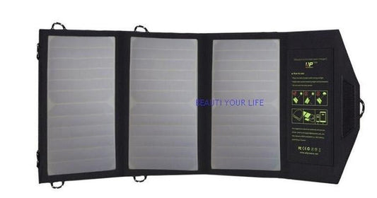 JMT-622858 Portable Foldable Dual USB 5V/2.1A Waterproof Solar Panel Charger for Outdoor Use