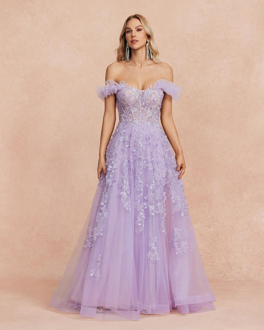 JMT-622922 Elegant Purple Evening Dress for Women - Stylish Formal Wear for Special Occasions