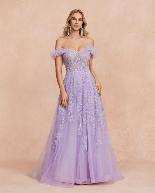 JMT-622922 Elegant Purple Evening Dress for Women - Stylish Formal Wear for Special Occasions
