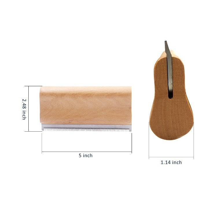 JMT-622922 Solid Wood Handle Stainless Steel Pet Hair Removal Comb for Dogs and Cats