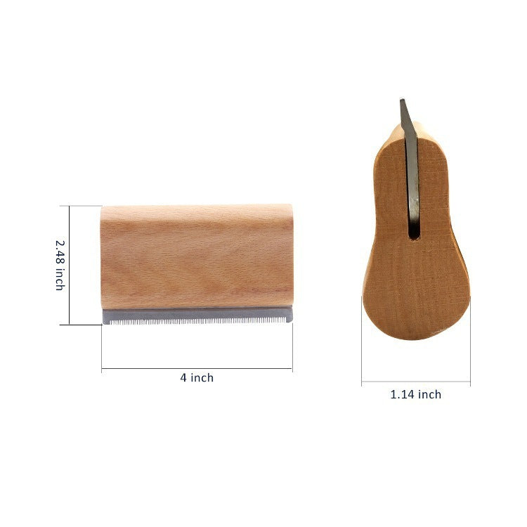 JMT-622922 Solid Wood Handle Stainless Steel Pet Hair Removal Comb for Dogs and Cats