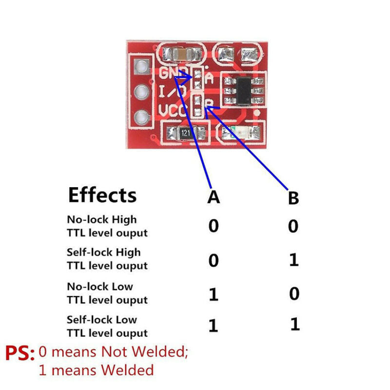 JMT-622986 Capacitive Touch Button Module with Self-Locking and Inching Functionality