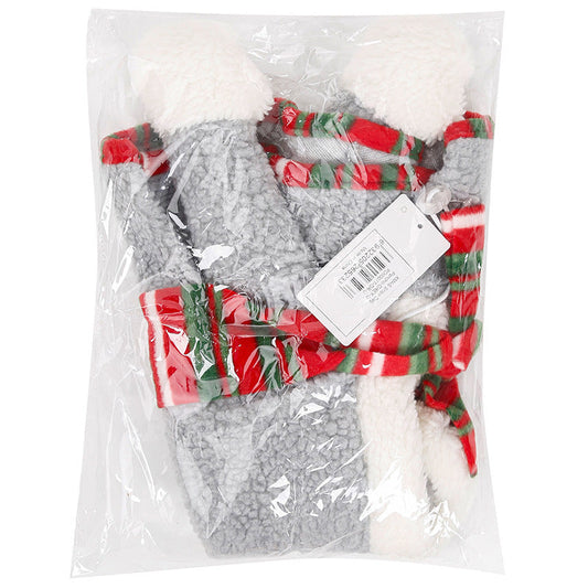 JMT-623306 Cozy Gray Polyester Pet Headwear for Winter Fun