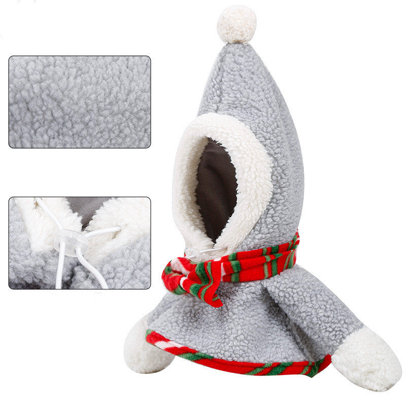 JMT-623306 Cozy Gray Polyester Pet Headwear for Winter Fun