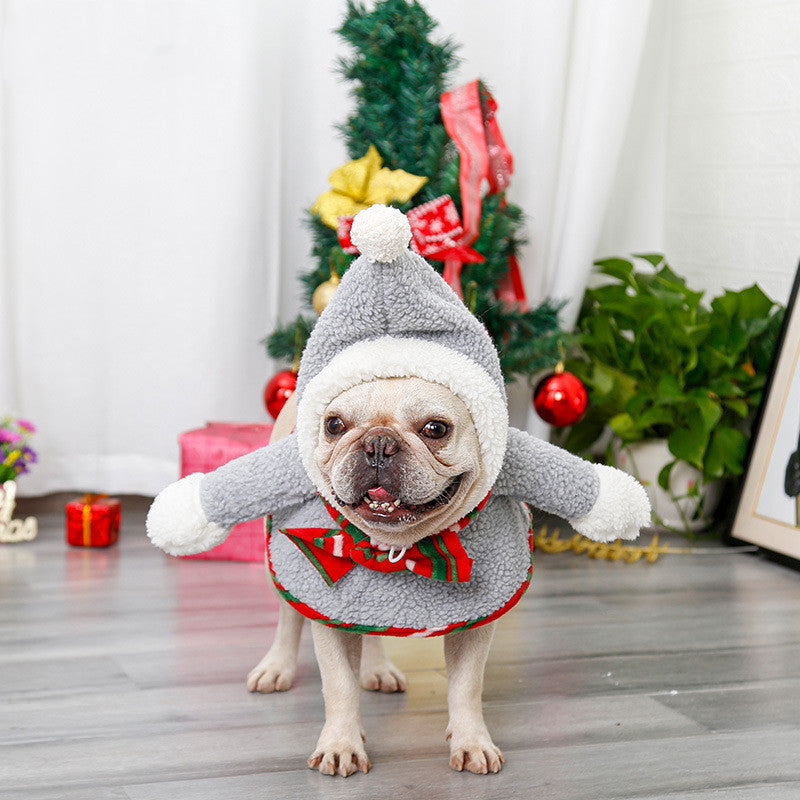 JMT-623306 Cozy Gray Polyester Pet Headwear for Winter Fun