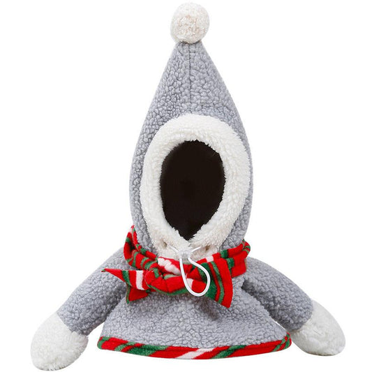 JMT-623306 Cozy Gray Polyester Pet Headwear for Winter Fun