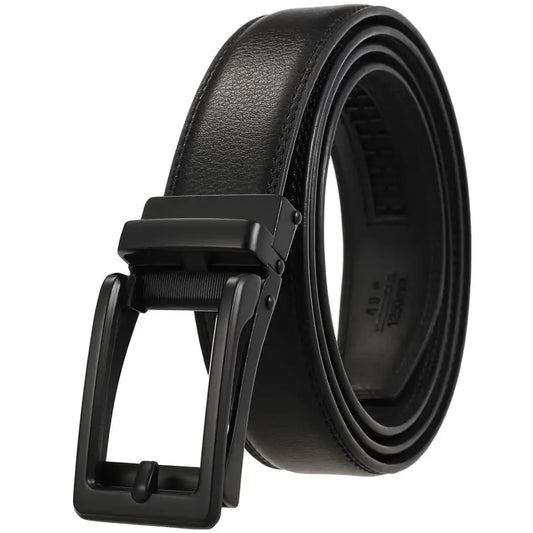 JMT-623434 Men and Women Two-Layer Cowhide Leather Automatic Buckle Belt, Model Ly33-00002-2