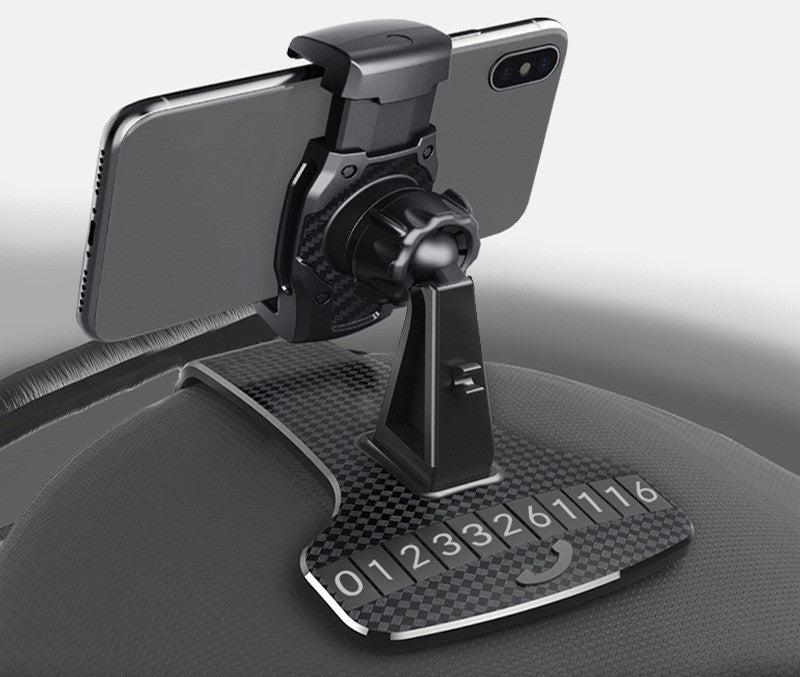 JMT-623690 Carbon Fiber Rearview Mirror Phone Holder for Horizontal and Vertical Screens