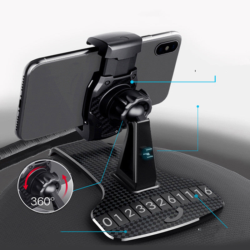 JMT-623690 Carbon Fiber Rearview Mirror Phone Holder for Horizontal and Vertical Screens