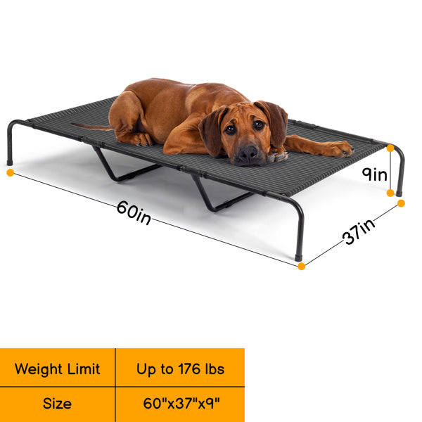 JMT-624138 Elevated Dog Bed for Large Breeds - Durable Textilene Mesh & Powder-Coated Steel Frame - Indoor/Outdoor Use - Easy to Clean, Supports Up to 175 lbs