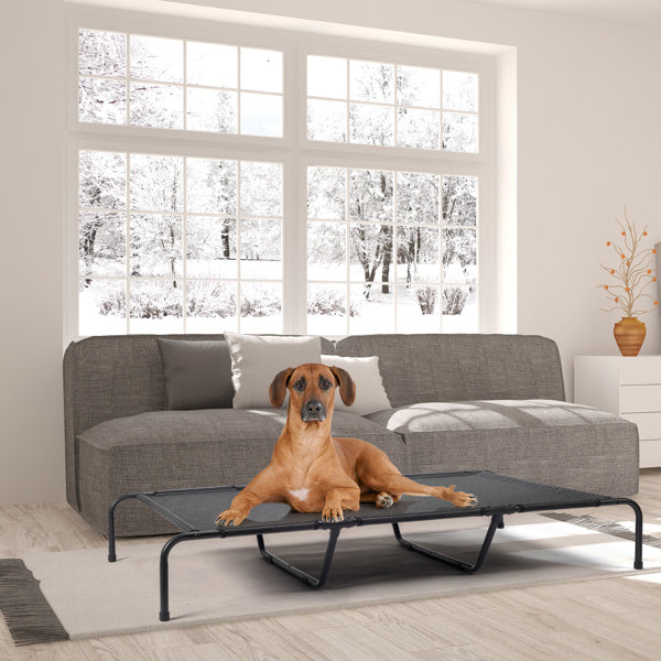 JMT-624138 Elevated Dog Bed for Large Breeds - Durable Textilene Mesh & Powder-Coated Steel Frame - Indoor/Outdoor Use - Easy to Clean, Supports Up to 175 lbs