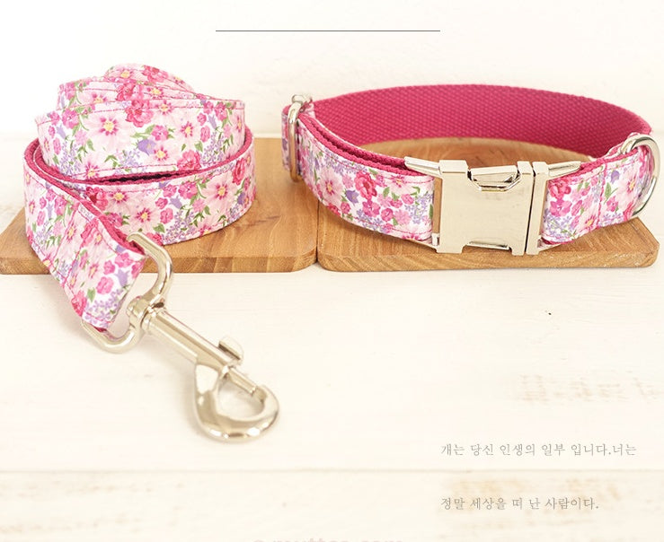 JMT-624330 Classic Pink Flower Fairy Leash Set - Durable Polyester with Multiple Size Options (XS to XL)