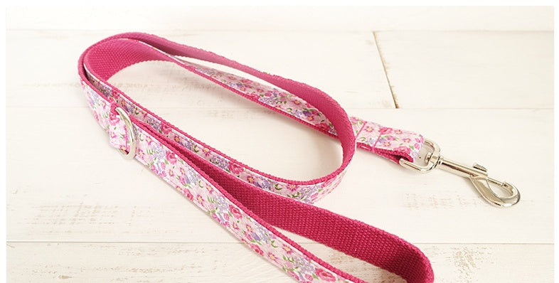 JMT-624330 Classic Pink Flower Fairy Leash Set - Durable Polyester with Multiple Size Options (XS to XL)