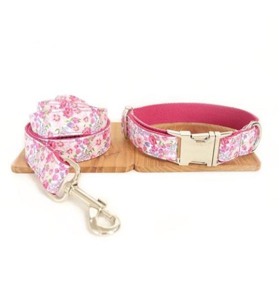JMT-624330 Classic Pink Flower Fairy Leash Set - Durable Polyester with Multiple Size Options (XS to XL)