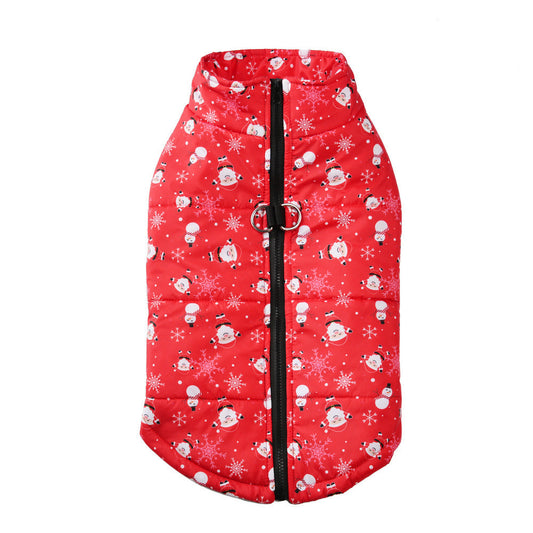 JMT-624458 Winter Cotton Dress for Pets in Purple Butterfly, Leopard Print, Christmas Green, and Christmas Red - Sizes S to 5XL