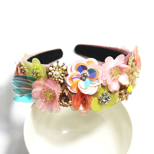 JMT-624522 Vintage Floral Metal Hair Band for Bridal and Formal Occasions