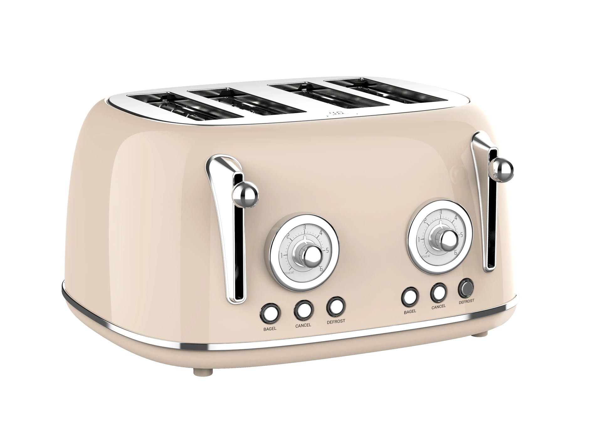 JMT-624650 Four Slice Retro Stainless Steel Pop-Up Toaster with Grill for Household Use