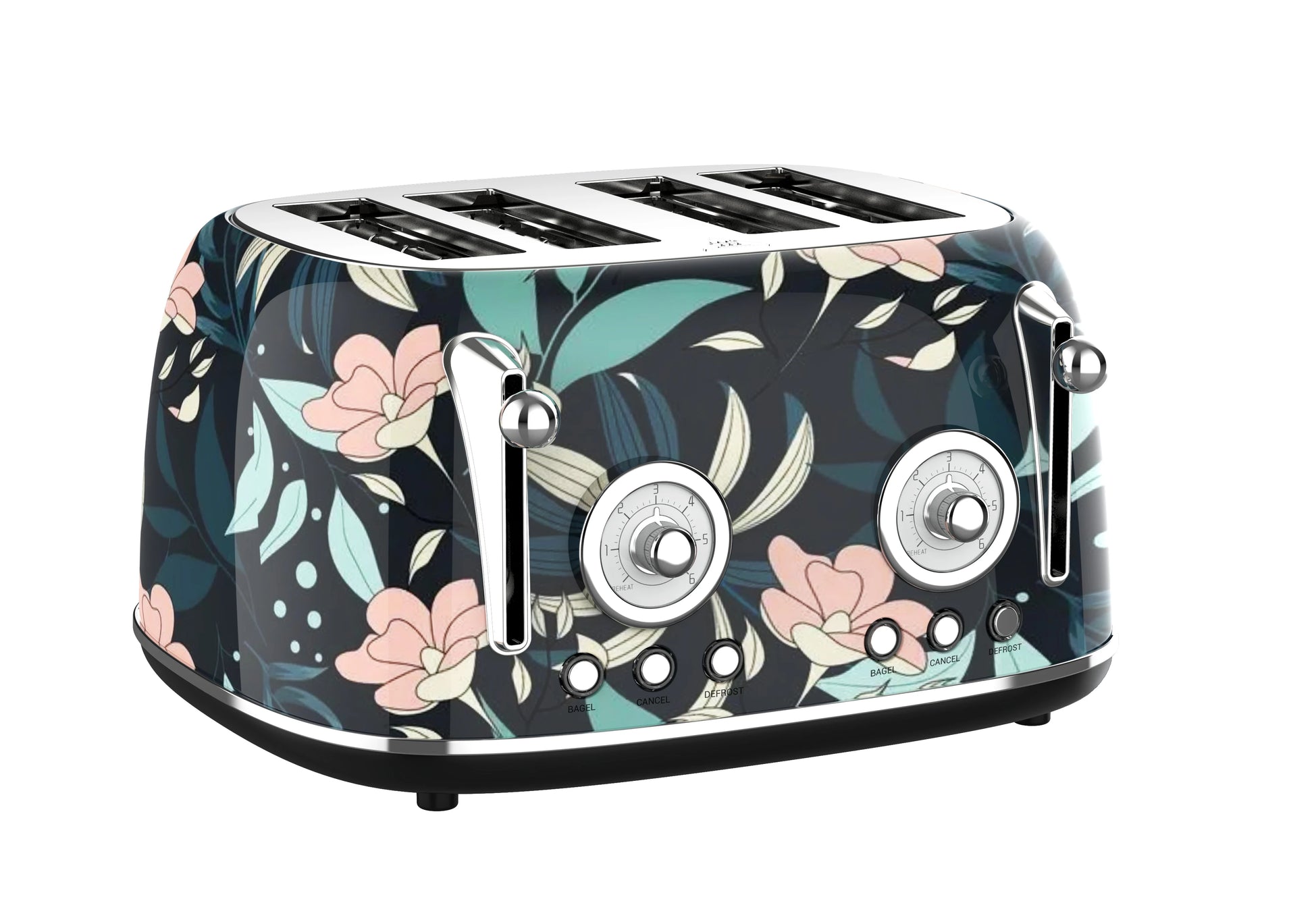 JMT-624650 Four Slice Retro Stainless Steel Pop-Up Toaster with Grill for Household Use
