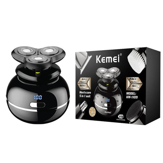 JMT-625226 Five-In-One Electric Shaver for Men with Detachable Rotary Heads and USB Charging