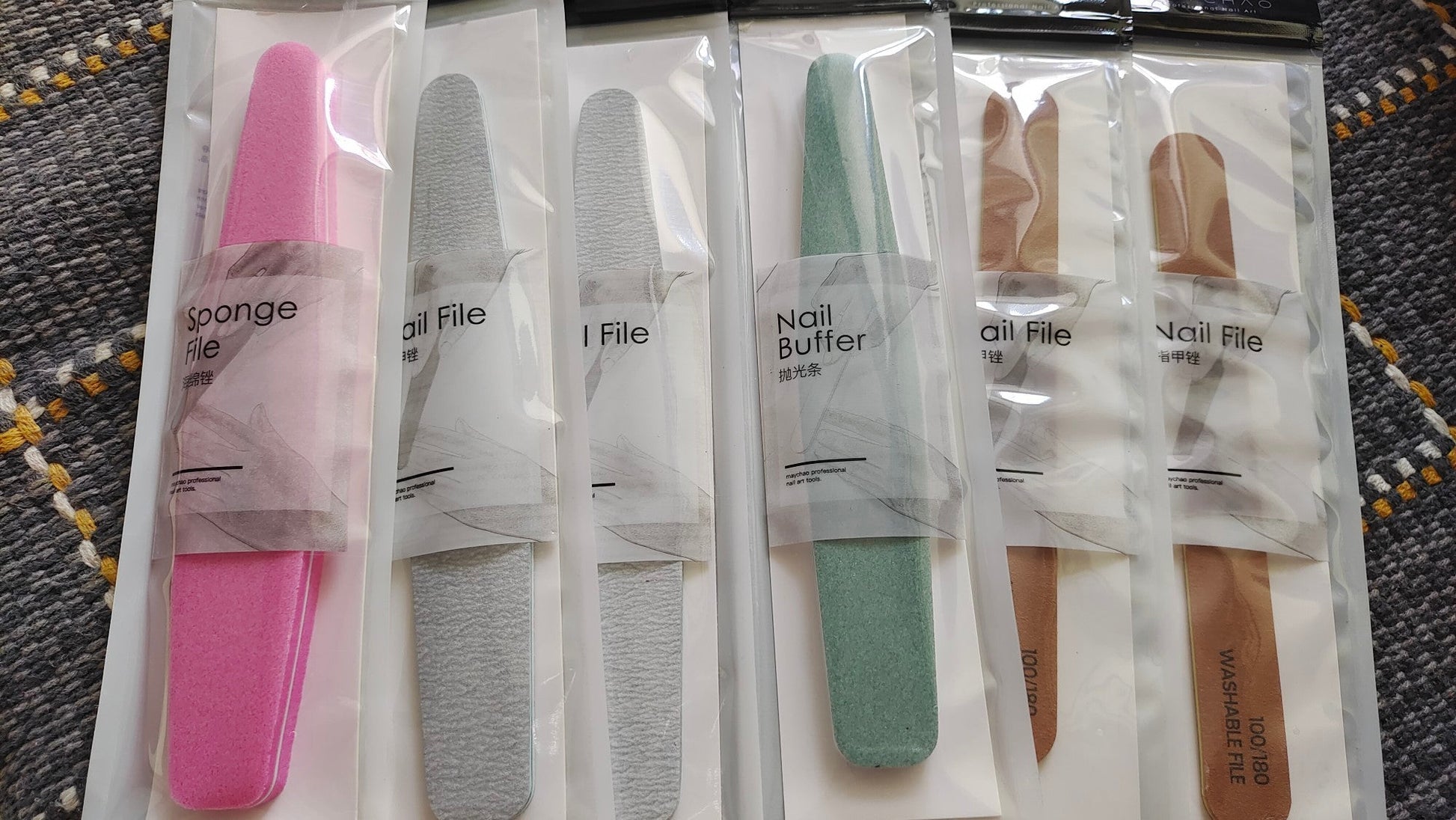 JMT-625290 Nail Polishing & Repair File Set with Sponge and Scrub Strips for Effective Manicure Care