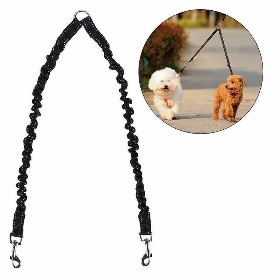 JMT-625482 Double-Ended Nylon Dog Leash with Collar – 100cm Length, 2.5cm Width, Black