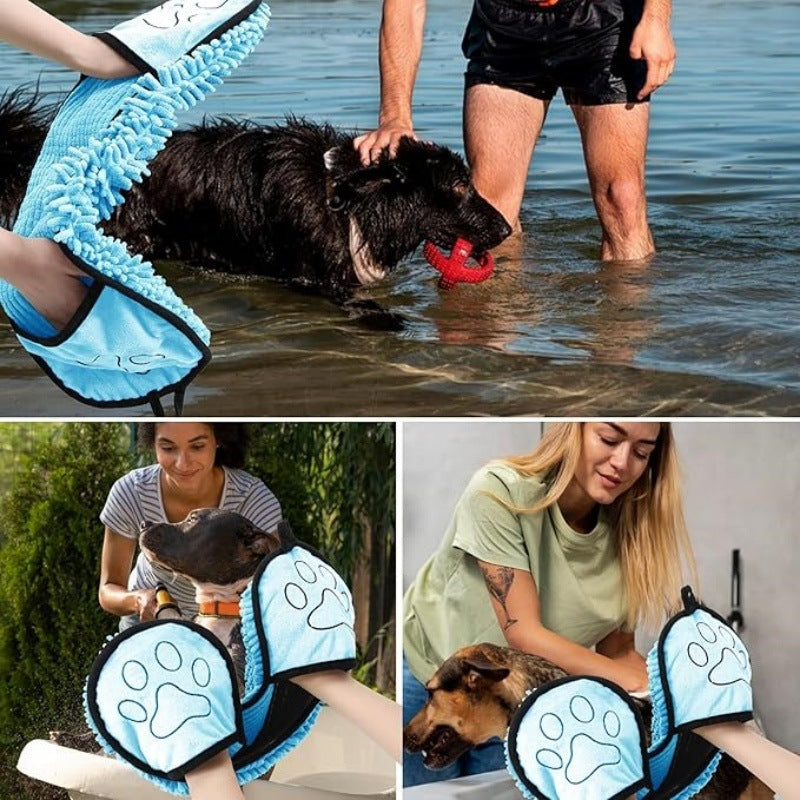 JMT-625610 Absorbent Chenilla Pet Bath Towel for Dogs and Cats, Soft & Quick-Drying, 53x22cm