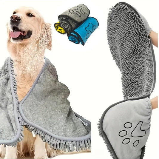 JMT-625610 Absorbent Chenilla Pet Bath Towel for Dogs and Cats, Soft & Quick-Drying, 53x22cm
