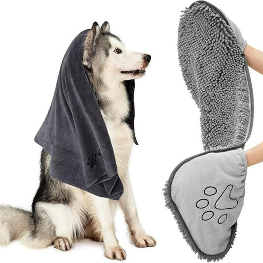 JMT-625610 Absorbent Chenilla Pet Bath Towel for Dogs and Cats, Soft & Quick-Drying, 53x22cm