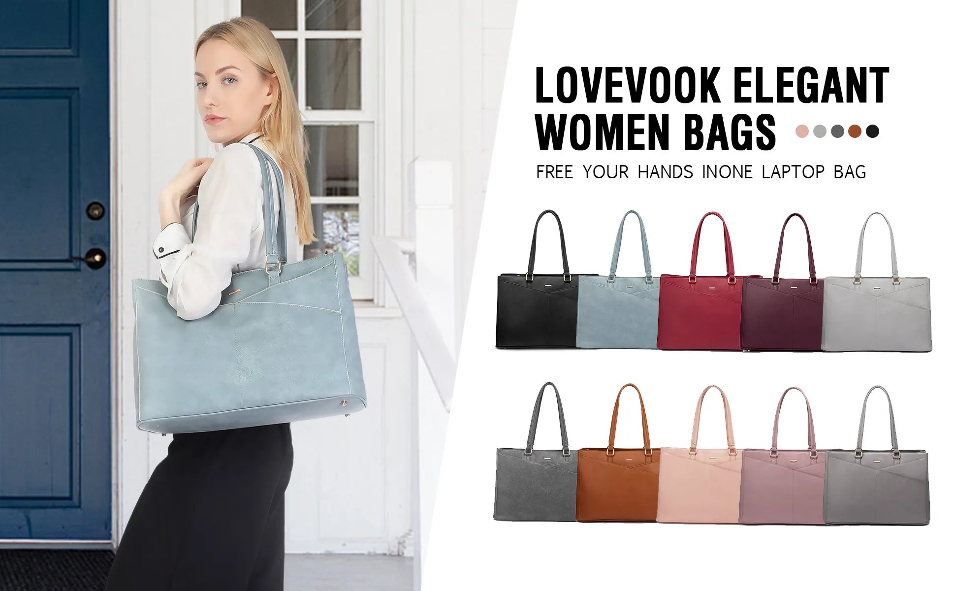JMT-625802 Elegant 15.6 Inch Laptop Handbag for Women - Stylish Office and Business Tote with Large Capacity