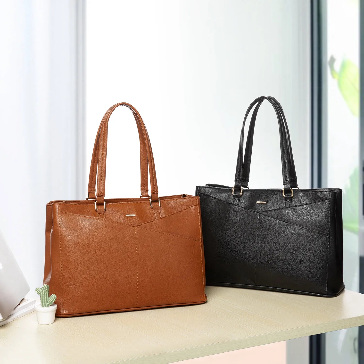 JMT-625802 Elegant 15.6 Inch Laptop Handbag for Women - Stylish Office and Business Tote with Large Capacity