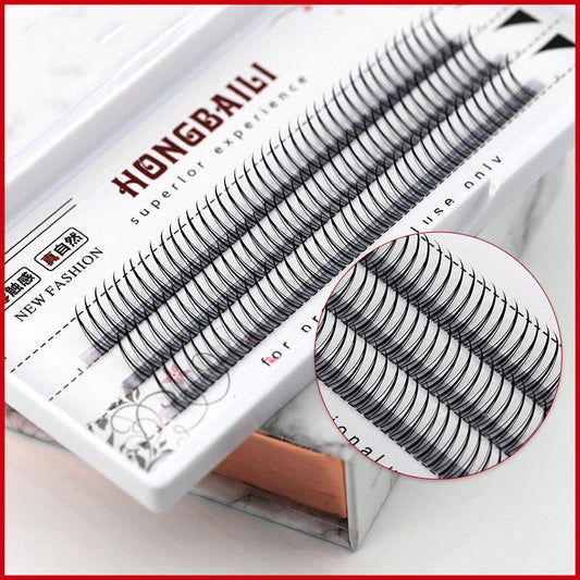 JMT-626250 Fishtail Graft Eyelashes - 10P Hot Melt, A-Type, Handmade with Imported Fiber, Multiple Lengths Available