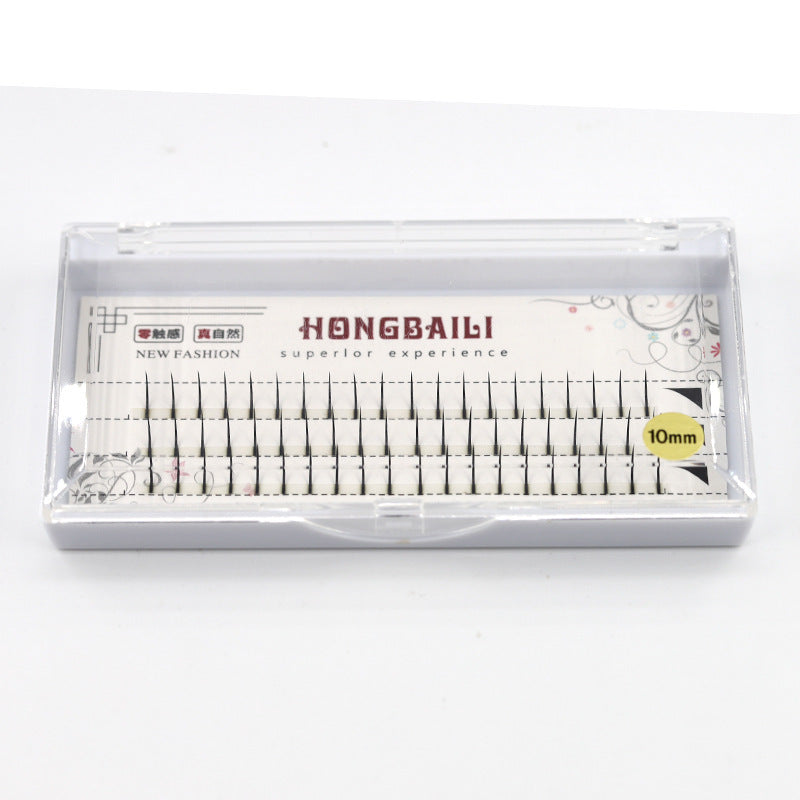 JMT-626250 Fishtail Graft Eyelashes - 10P Hot Melt, A-Type, Handmade with Imported Fiber, Multiple Lengths Available