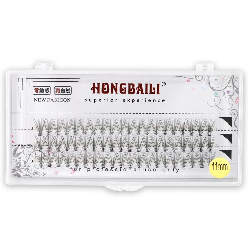 JMT-626250 Fishtail Graft Eyelashes - 10P Hot Melt, A-Type, Handmade with Imported Fiber, Multiple Lengths Available