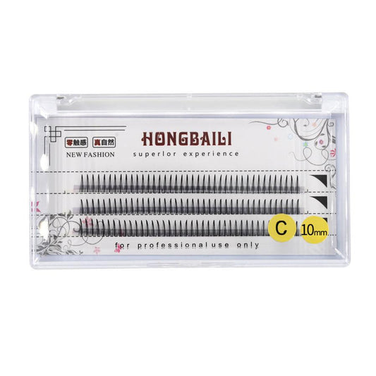 JMT-626250 Fishtail Graft Eyelashes - 10P Hot Melt, A-Type, Handmade with Imported Fiber, Multiple Lengths Available