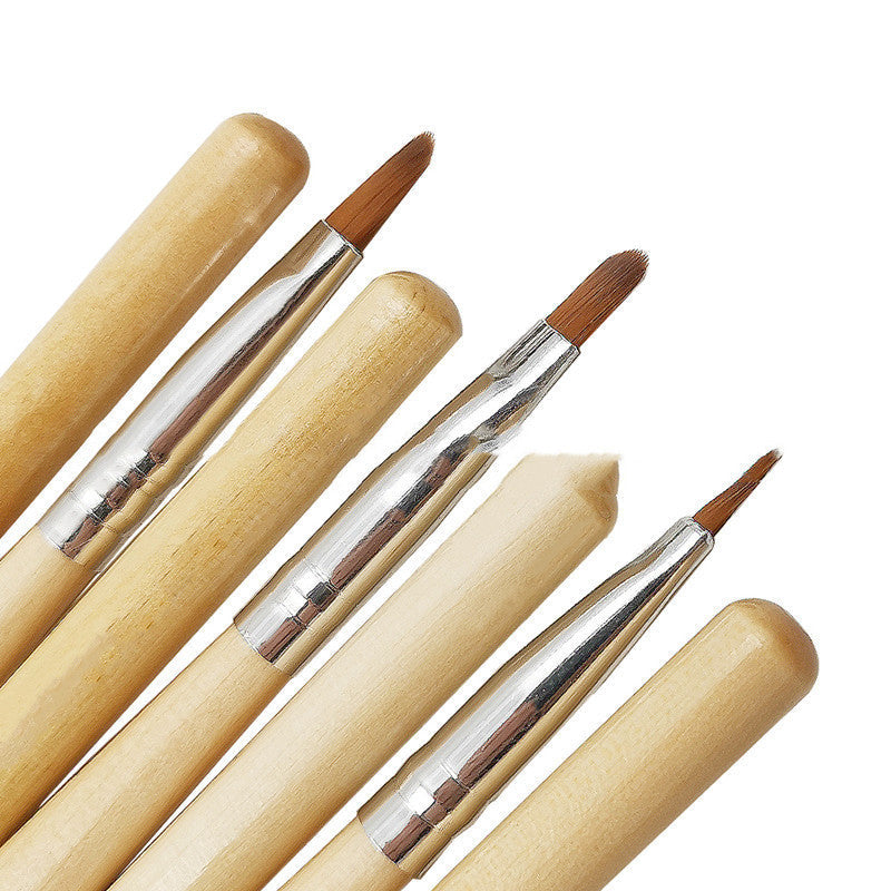 JMT-626442 7-Piece Wooden Light Therapy Pen Set for Nail Treatment
