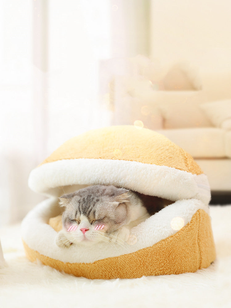 JMT-626442 Cozy Closed Cat Litter Mat with Removable Cushion for Deep Sleep and Warmth