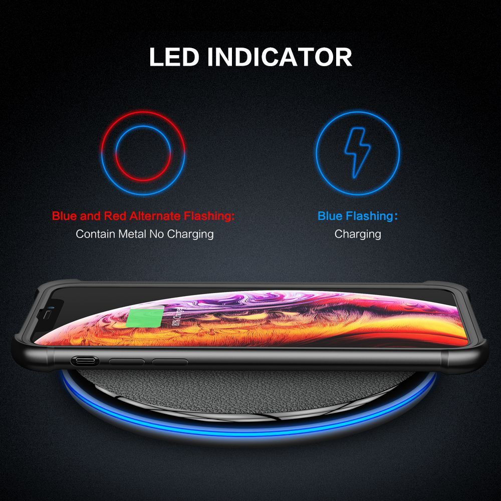 JMT-626826 Ultra-Light Portable Wireless Charger for Mobile Phones - Metal Design in Black