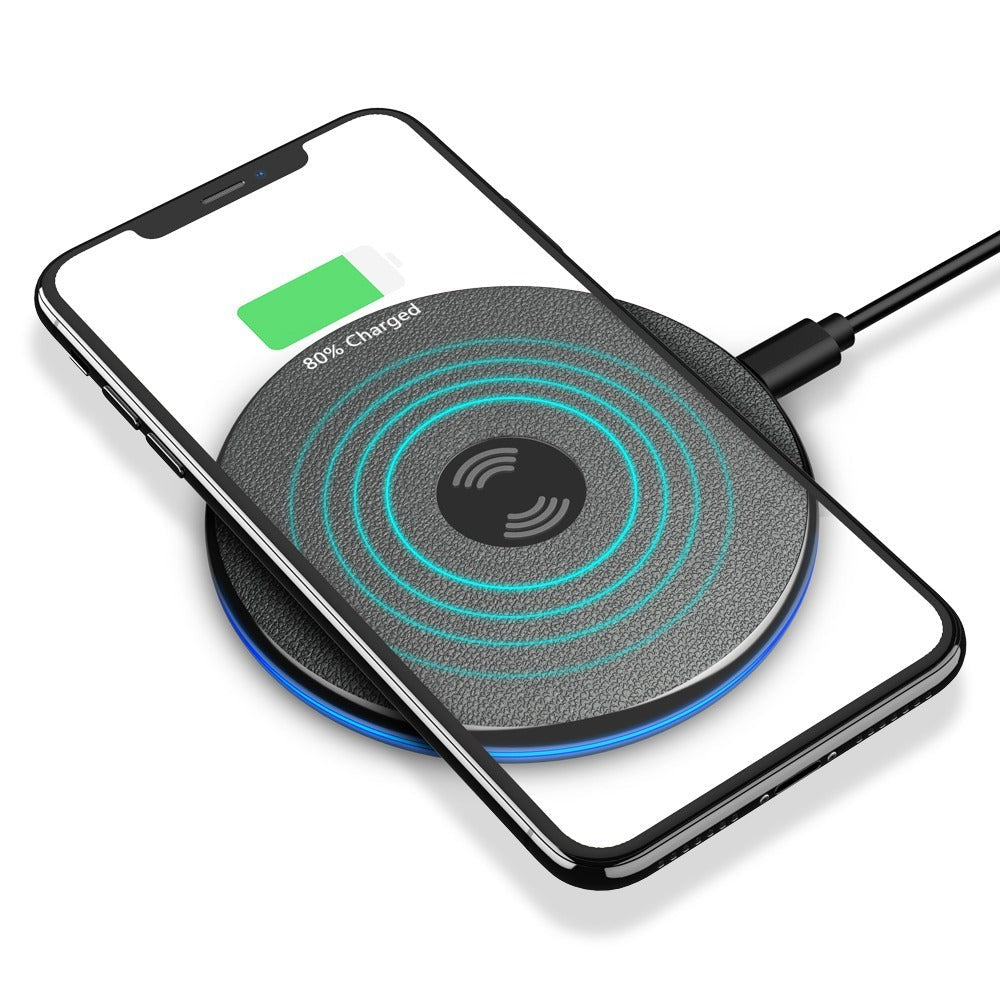 JMT-626826 Ultra-Light Portable Wireless Charger for Mobile Phones - Metal Design in Black