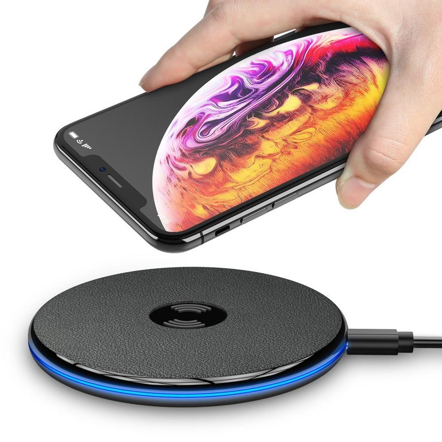 JMT-626826 Ultra-Light Portable Wireless Charger for Mobile Phones - Metal Design in Black