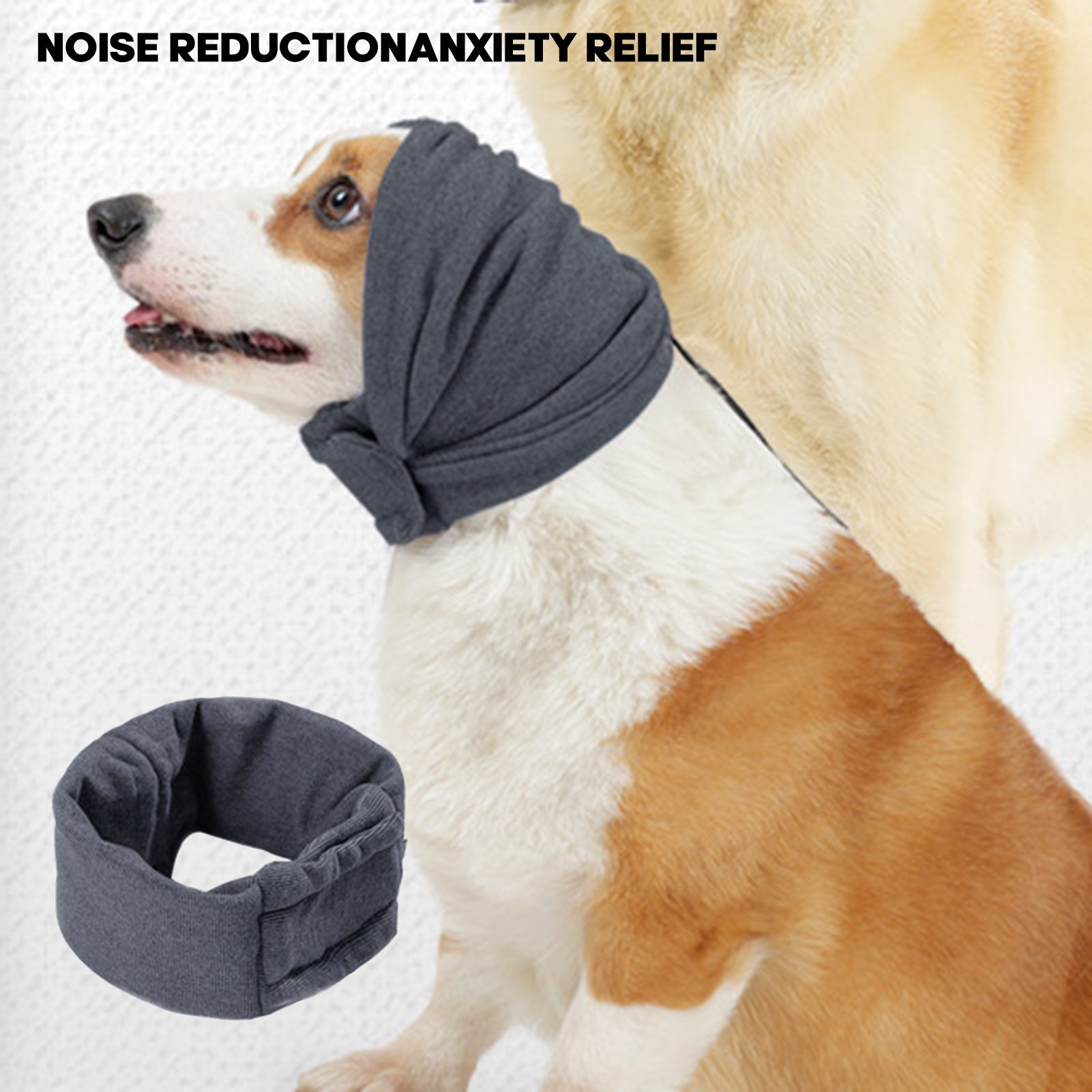 JMT-626954 Calming Dog Hoodie with Ear Covers for Noise Reduction and Warmth - Multi-Purpose Head Wrap and Scarf