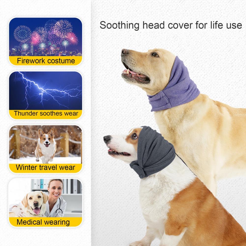 JMT-626954 Calming Dog Hoodie with Ear Covers for Noise Reduction and Warmth - Multi-Purpose Head Wrap and Scarf