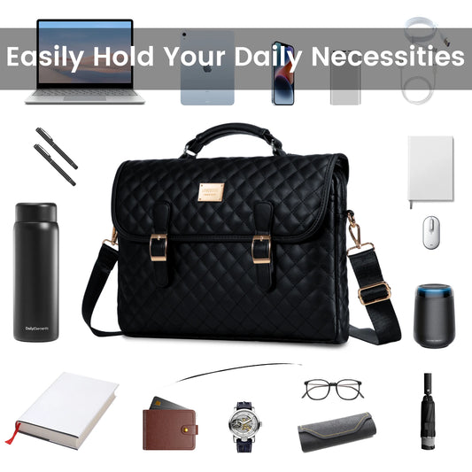 JMT-626954 Stylish PU Leather Waterproof Laptop Bag for Office Use - Tote Messenger Briefcase