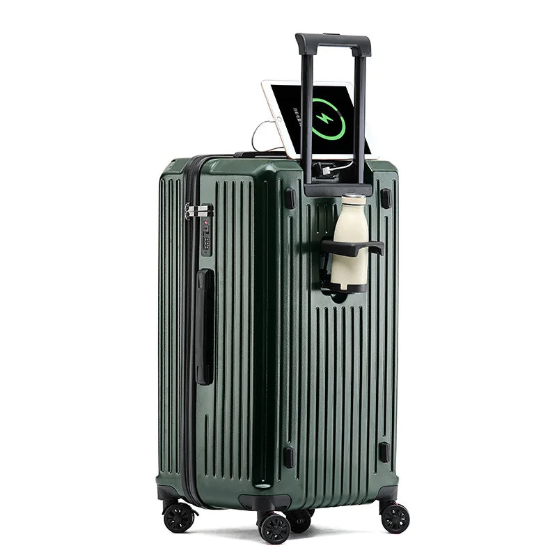 JMT-627018 Unisex Hard Suitcase Luggage with Cup Holder and 3 Handles