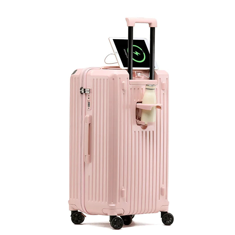 JMT-627018 Unisex Hard Suitcase Luggage with Cup Holder and 3 Handles