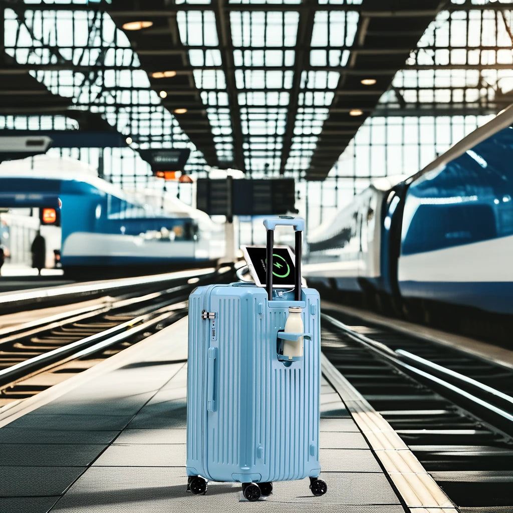 JMT-627018 Unisex Hard Suitcase Luggage with Cup Holder and 3 Handles